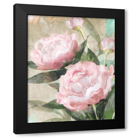 Bountiful Peonies II Black Modern Wood Framed Art Print by Blue, Nina
