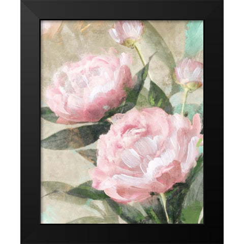 Bountiful Peonies II Black Modern Wood Framed Art Print by Blue, Nina
