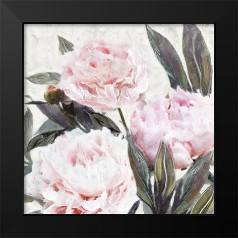 Bountiful Peonies IV Black Modern Wood Framed Art Print by Blue, Nina