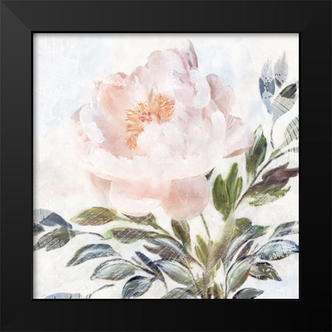 Peony Melody Black Modern Wood Framed Art Print by Blue, Nina