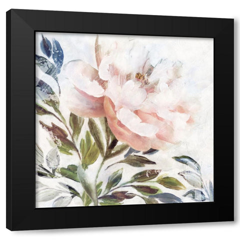 Peony Melody II Black Modern Wood Framed Art Print by Blue, Nina