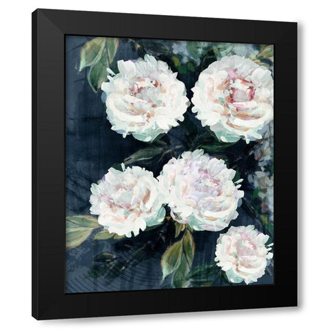 Peony Melody III Black Modern Wood Framed Art Print with Double Matting by Blue, Nina