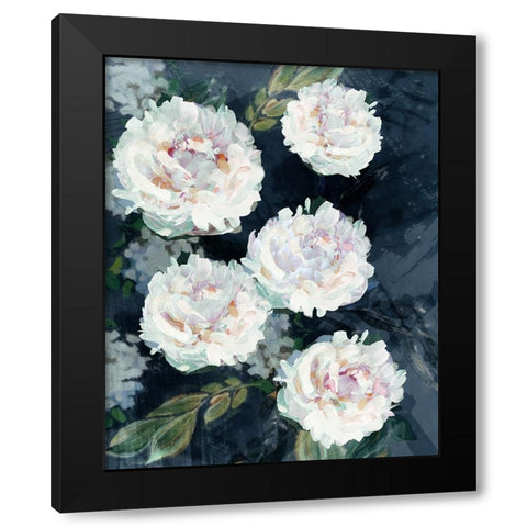 Peony Melody IV Black Modern Wood Framed Art Print with Double Matting by Blue, Nina