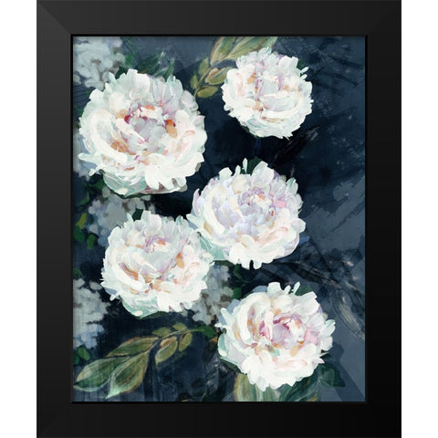 Peony Melody IV Black Modern Wood Framed Art Print by Blue, Nina