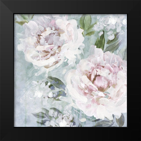 Whispering Peonies II Black Modern Wood Framed Art Print by Blue, Nina