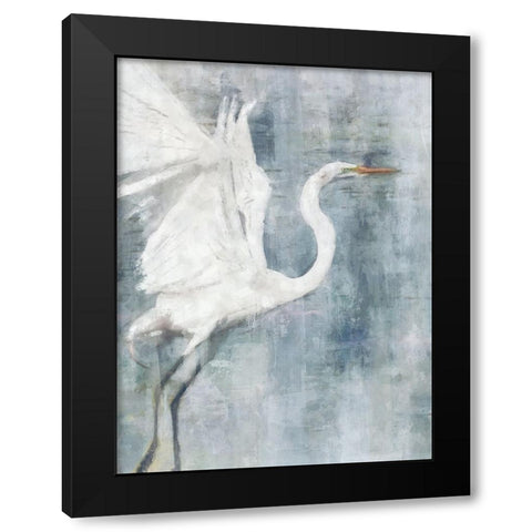 Glacier Heron Black Modern Wood Framed Art Print by Blue, Nina
