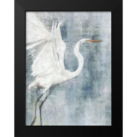 Glacier Heron Black Modern Wood Framed Art Print by Blue, Nina