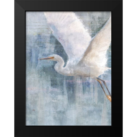 Glacier Heron II Black Modern Wood Framed Art Print by Blue, Nina