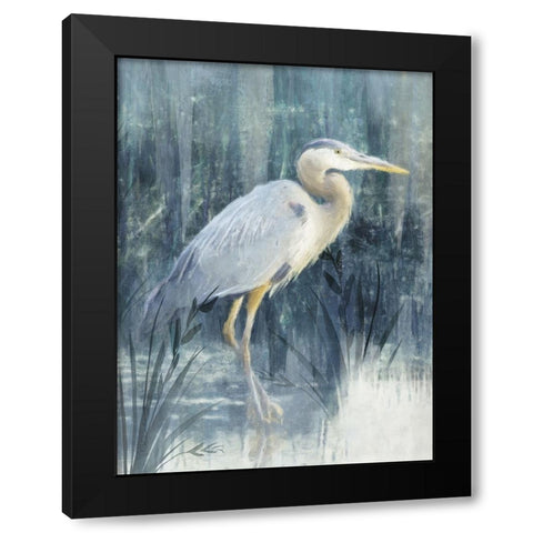 Glacier Heron III Black Modern Wood Framed Art Print by Blue, Nina