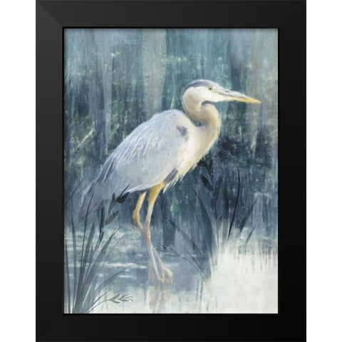 Glacier Heron III Black Modern Wood Framed Art Print by Blue, Nina