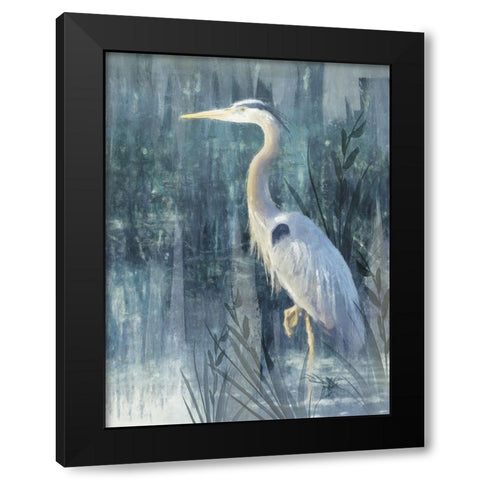 Glacier Heron IV Black Modern Wood Framed Art Print by Blue, Nina