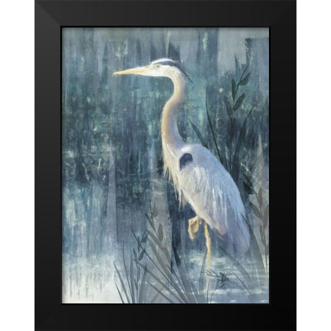 Glacier Heron IV Black Modern Wood Framed Art Print by Blue, Nina