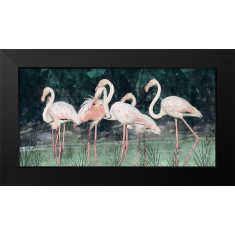Peach Flamingo III Black Modern Wood Framed Art Print by Blue, Nina
