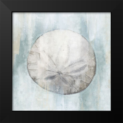 Sand Dollar Black Modern Wood Framed Art Print by Blue, Nina
