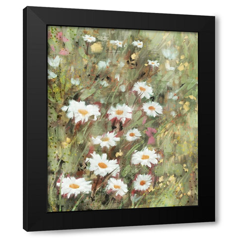 Daisy Field II Black Modern Wood Framed Art Print by Blue, Nina