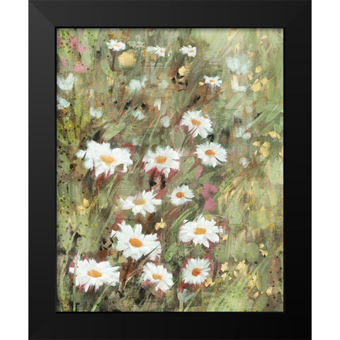 Daisy Field II Black Modern Wood Framed Art Print by Blue, Nina