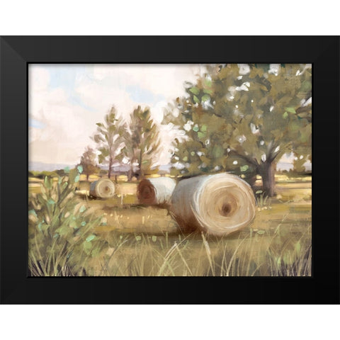 Hay Bales Black Modern Wood Framed Art Print by Blue, Nina