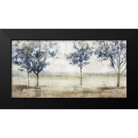 Moody Trees Black Modern Wood Framed Art Print by Blue, Nina