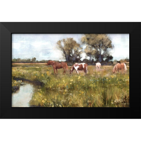 Lazy Day Black Modern Wood Framed Art Print by Blue, Nina