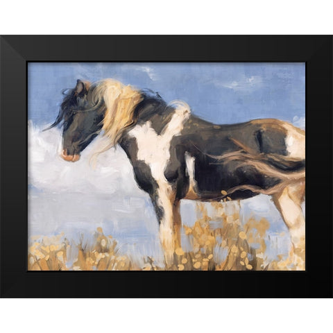 Windswept Black Modern Wood Framed Art Print by Blue, Nina