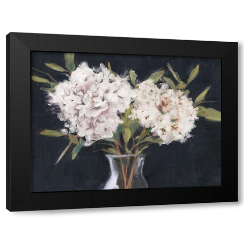 Simple Hydrangeas Black Modern Wood Framed Art Print by Blue, Nina