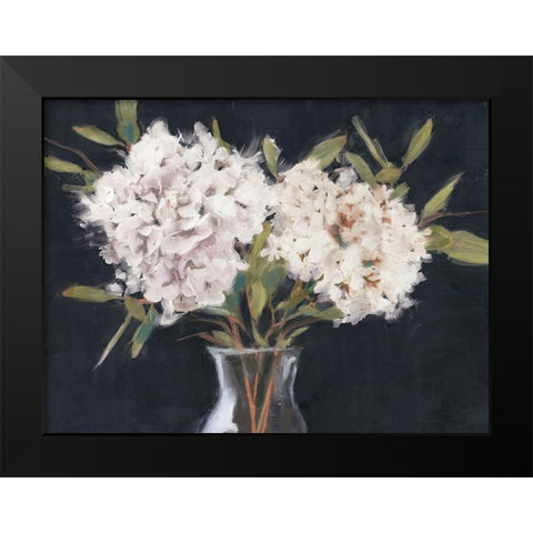 Simple Hydrangeas Black Modern Wood Framed Art Print by Blue, Nina