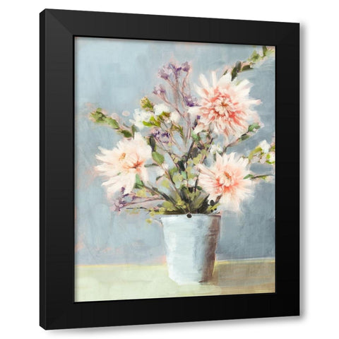 Spring Florals II Black Modern Wood Framed Art Print with Double Matting by Blue, Nina