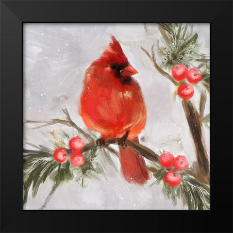 Cardinal II Black Modern Wood Framed Art Print by Blue, Nina