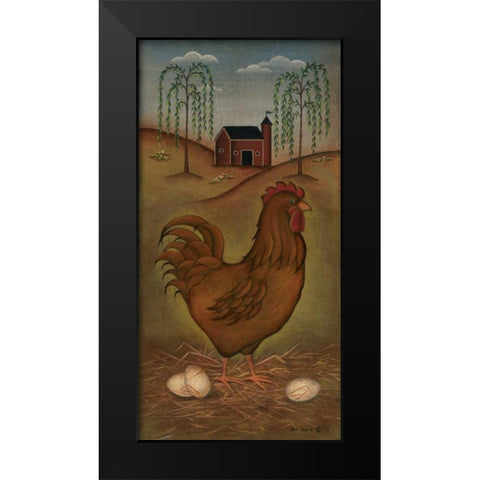 Hen Black Modern Wood Framed Art Print by Lewis, Kim