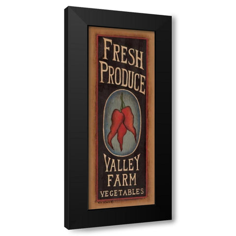 Peppers Black Modern Wood Framed Art Print with Double Matting by Lewis, Kim