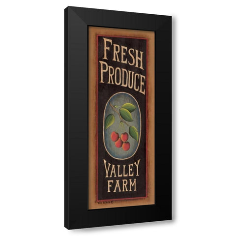 Cherries Black Modern Wood Framed Art Print by Lewis, Kim