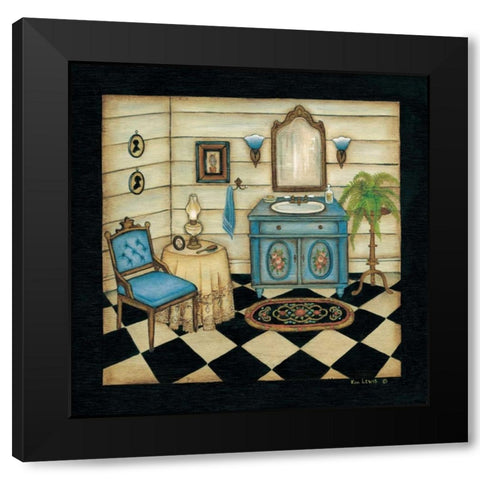 Blue Sink Black Modern Wood Framed Art Print by Lewis, Kim