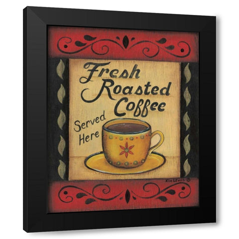 Fresh Roasted Coffee Black Modern Wood Framed Art Print by Lewis, Kim