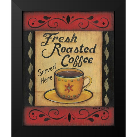 Fresh Roasted Coffee Black Modern Wood Framed Art Print by Lewis, Kim
