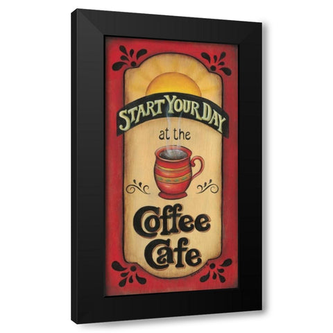 Start Your Day Black Modern Wood Framed Art Print with Double Matting by Lewis, Kim
