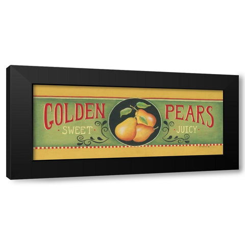 Golden Pears Black Modern Wood Framed Art Print by Lewis, Kim