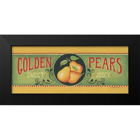 Golden Pears Black Modern Wood Framed Art Print by Lewis, Kim