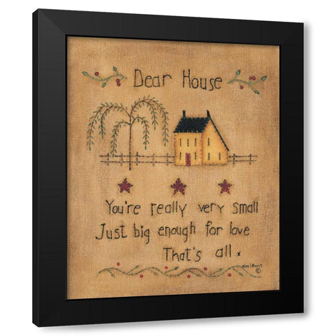 Dear House Black Modern Wood Framed Art Print by Lewis, Kim