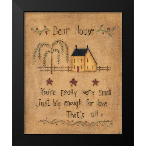 Dear House Black Modern Wood Framed Art Print by Lewis, Kim