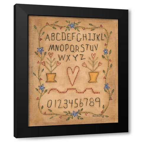 ABC Black Modern Wood Framed Art Print by Lewis, Kim