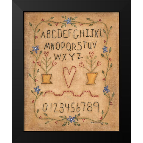 ABC Black Modern Wood Framed Art Print by Lewis, Kim