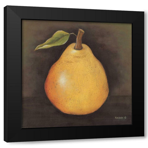 Yellow Pear Black Modern Wood Framed Art Print by Lewis, Kim