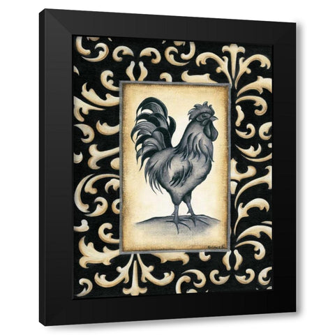 Rooster I Black Modern Wood Framed Art Print by Lewis, Kim