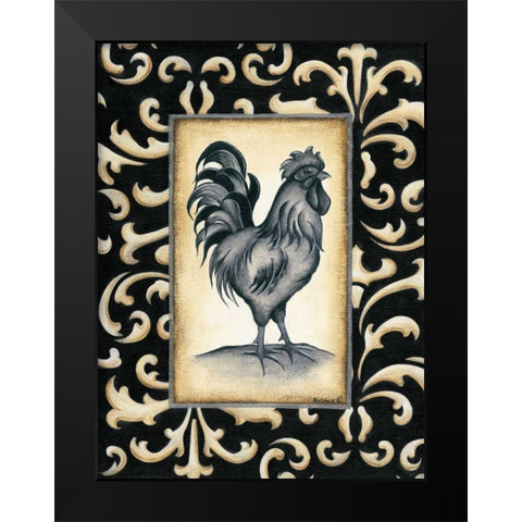 Rooster I Black Modern Wood Framed Art Print by Lewis, Kim