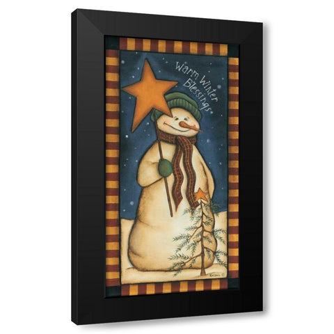 Warm Winter Blessings Black Modern Wood Framed Art Print by Lewis, Kim
