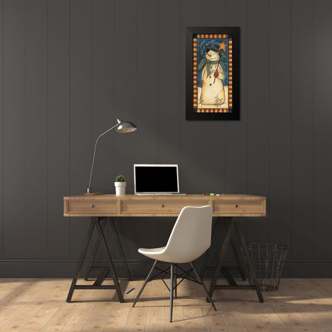 Warm Winter Welcome Black Modern Wood Framed Art Print by Lewis, Kim