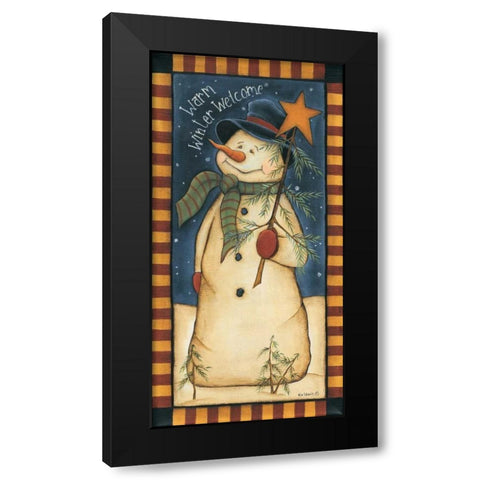 Warm Winter Welcome Black Modern Wood Framed Art Print by Lewis, Kim