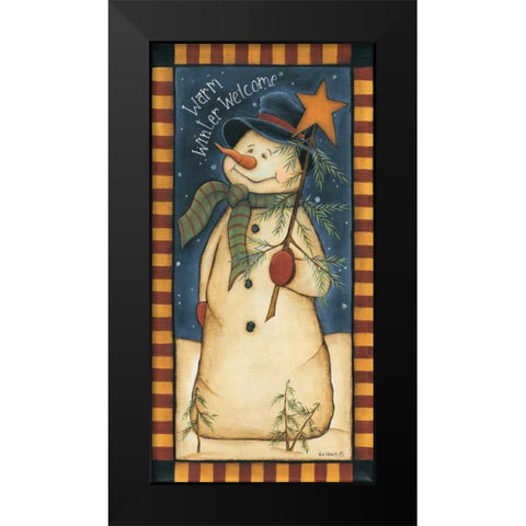 Warm Winter Welcome Black Modern Wood Framed Art Print by Lewis, Kim