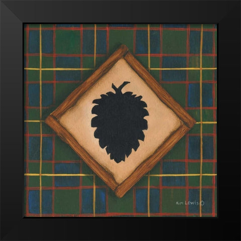 Pinecone Black Modern Wood Framed Art Print by Lewis, Kim