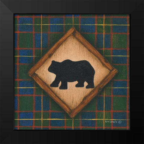 Bear Black Modern Wood Framed Art Print by Lewis, Kim